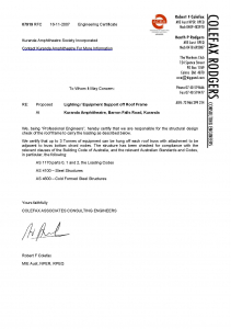 Kuranda Amphitheatre Engineering Certificate